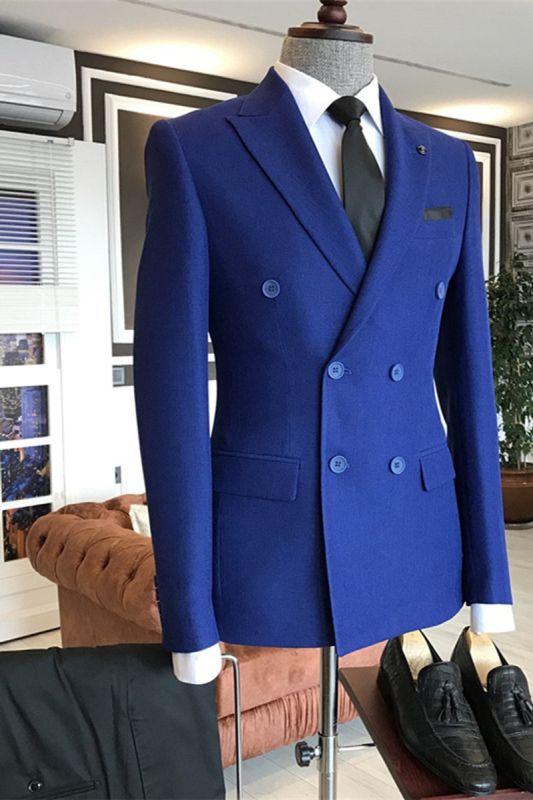 Jordan Royal Blue Fashion Double Breasted Business Mens Suit