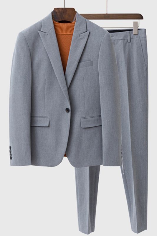 Landyn Grey Custom Fashion Point Collar Loose Mens Suit