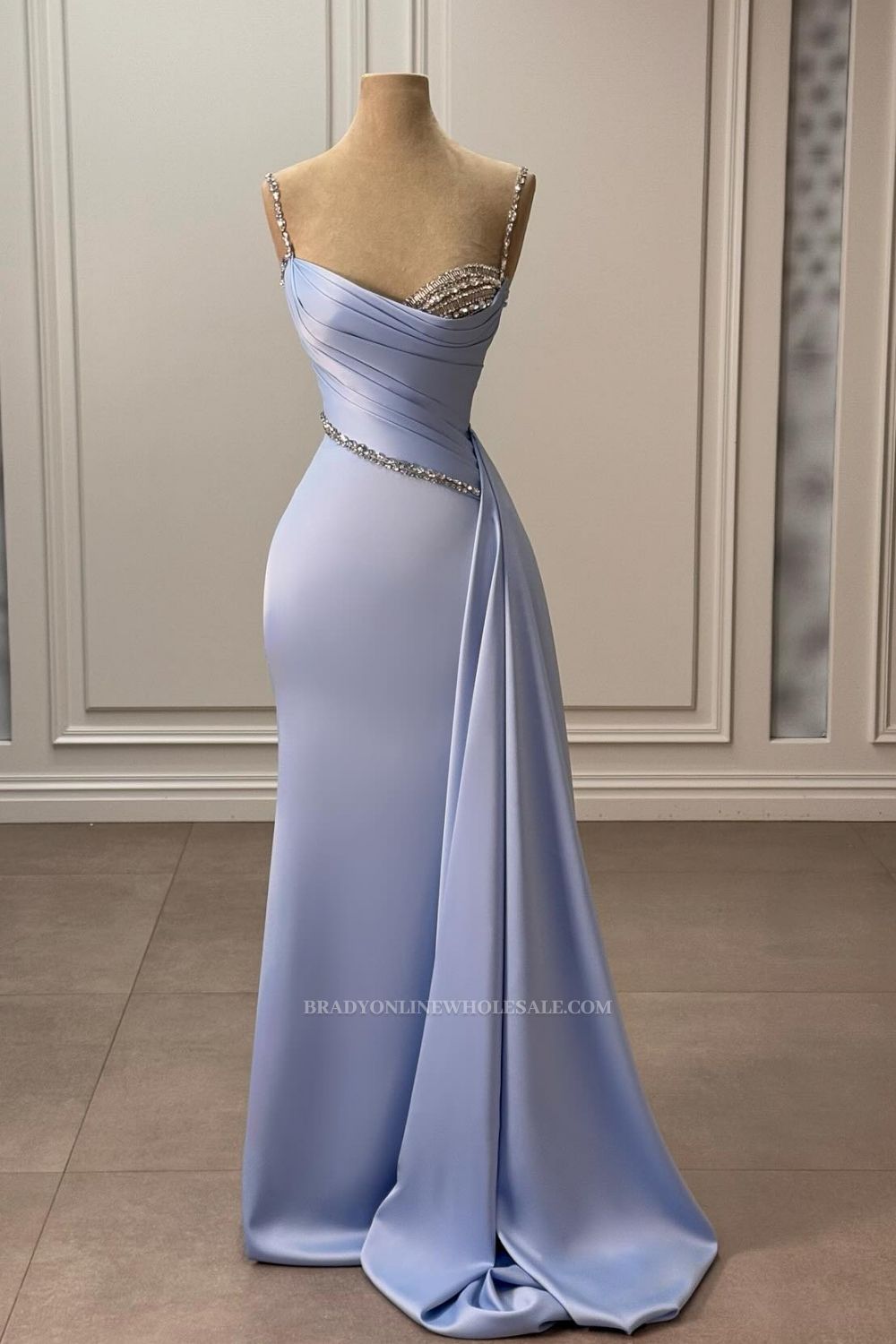 Blue Evening Dresses Long Cheap Prom Dresses with Glitter