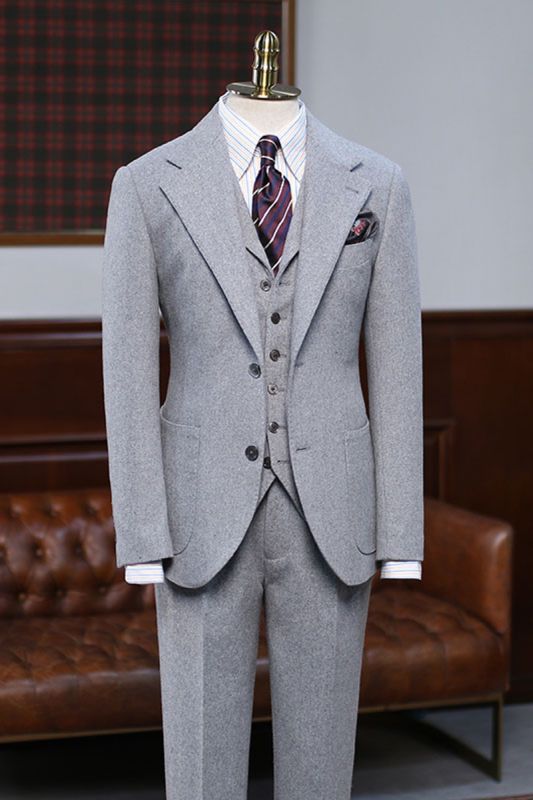 Adam Formal 3 Piece Notched Lapel Slim Fit Tailored Business Suit