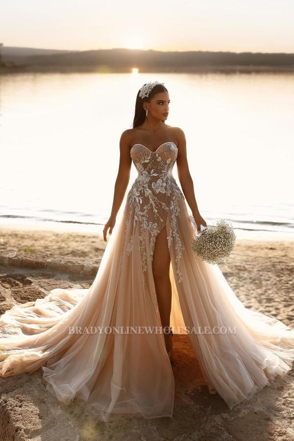 Elegant Wedding Dresses A Line Glitter | Wedding dresses with lace
