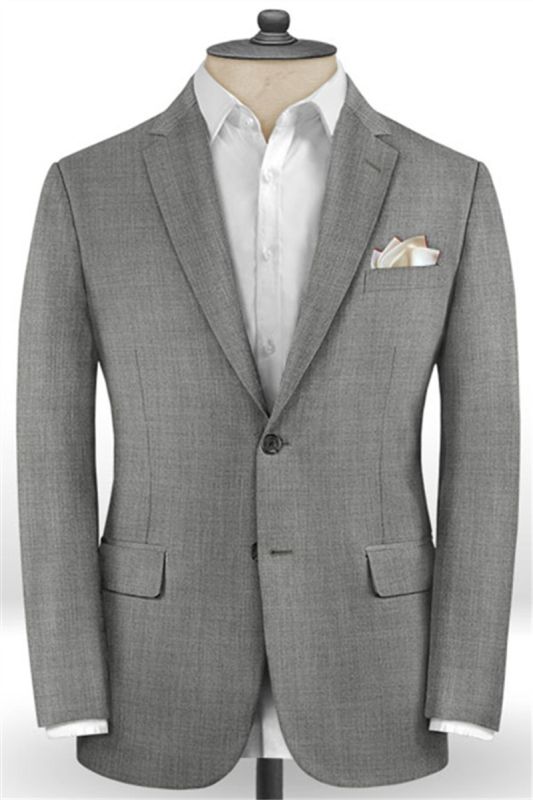 Grey Business Mens Suits Online | Notched Lapel Slim Fit Tuxedo