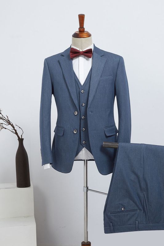 Brandon Affordable Blue 3-Pack Slim Fit Custom Business Suit