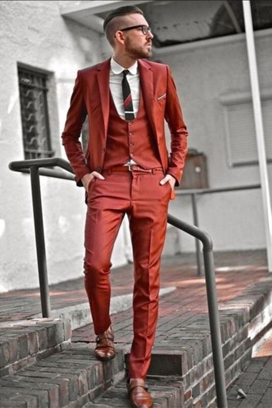 Jaylin Handsome Slim Fit Three Piece Notched Lapel Mens Fit for Prom