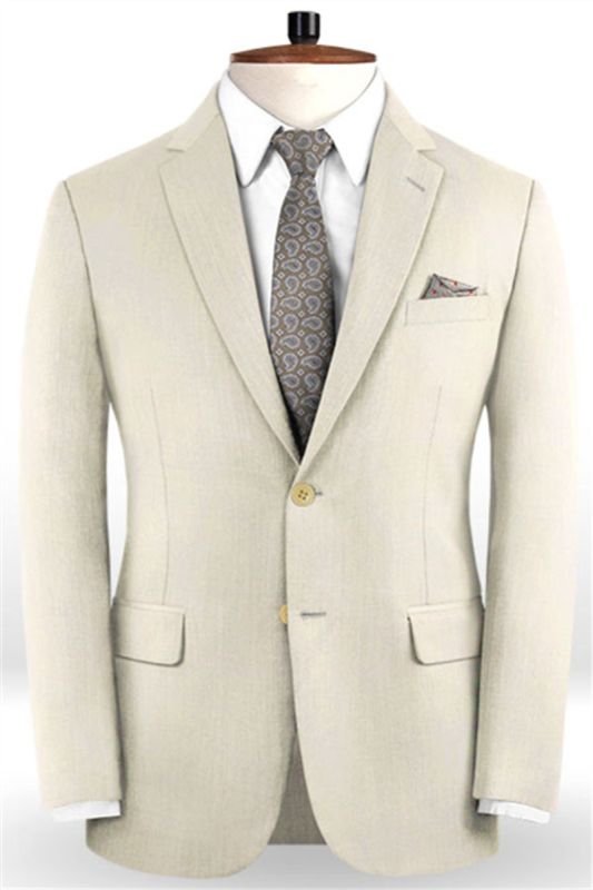 Off White Business Mens Suits | Mens Custom Classic Wedding Suits