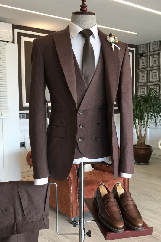 Jason Unique Burgundy 3-Pack One-Button Slim Fit Suit