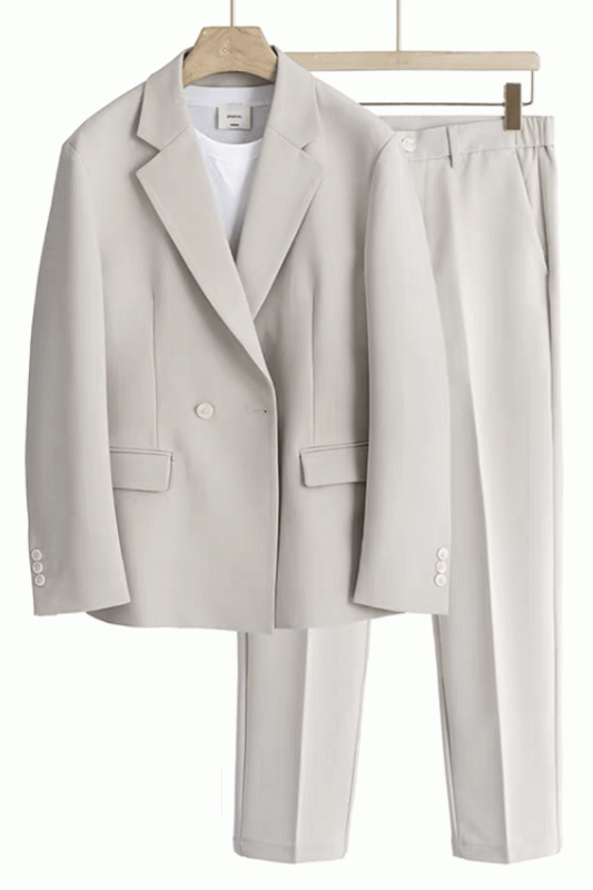Marshall Off White Handsome Loose Notched Lapel Mens Business Suit