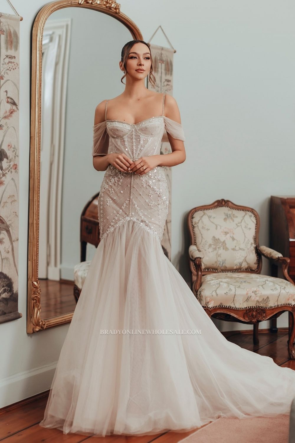 Beautiful Wedding Dresses Mermaid Style Glitter Wedding Dress Online