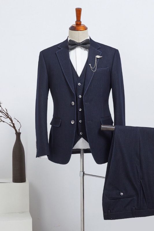 Barnett Hot Navy 3-Pack Slim Fit Custom Business Suit