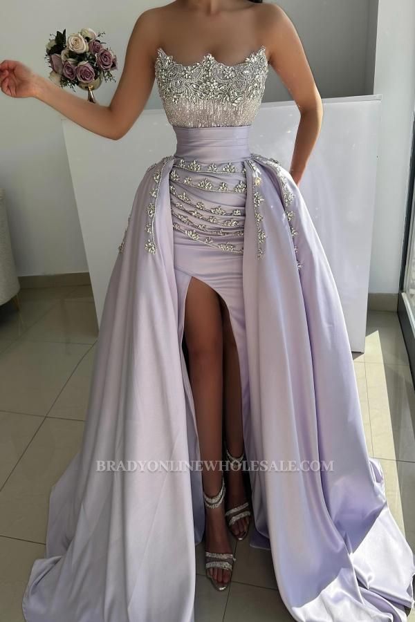 Lilac evening dress ball gowns long prom dresses with glitter