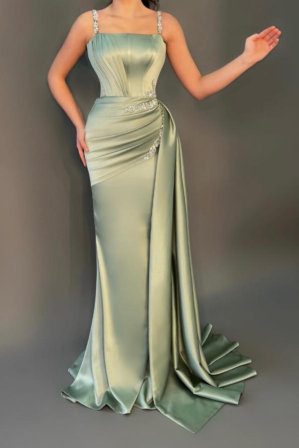 Sage Evening Dresses Cheap | Long Glitter Prom Dresses