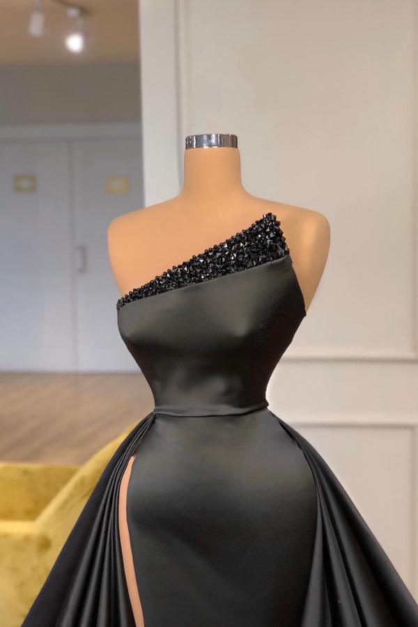 Black Long Evening Dress | Cheap Prom Dress with Beads