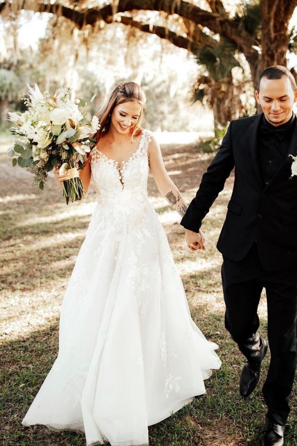 Designer Wedding Dresses A Line Lace | Boho wedding dresses