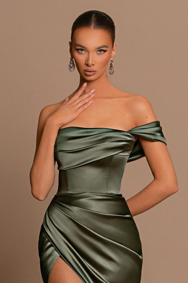 Olive Green Long Prom Dress | Cheap Simple Prom Dress