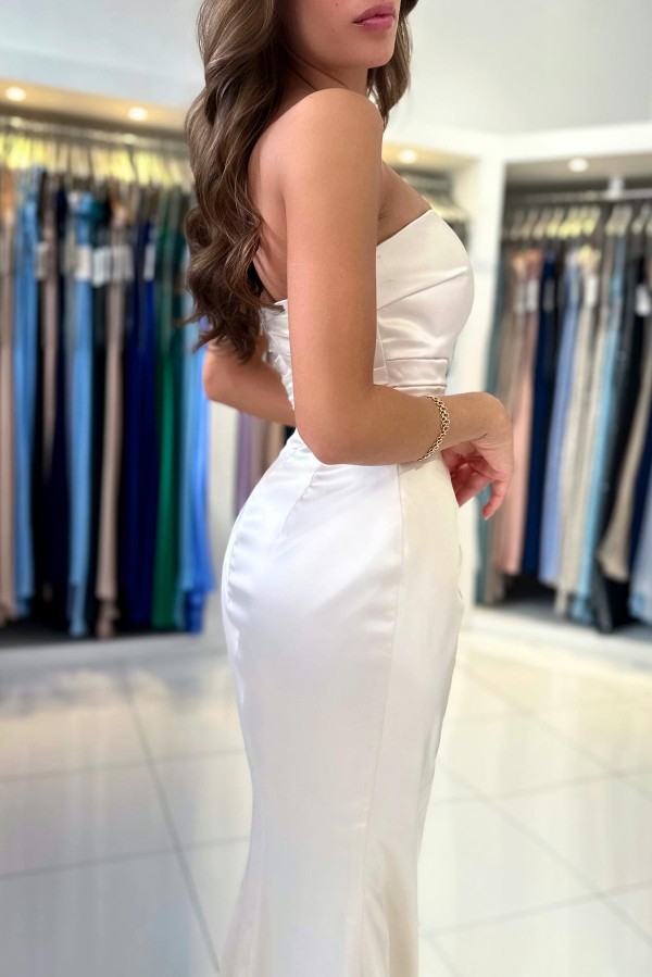 Fashionable Long White Evening Dress | Affordable Prom Dress