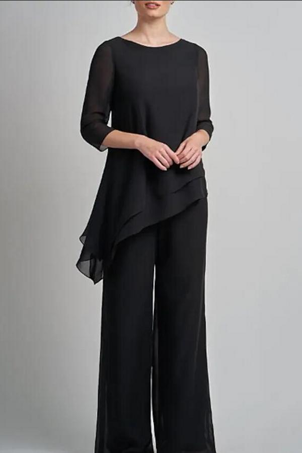 Black Mother of the Bride Pant Suits Daily Wear