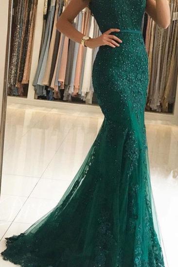Charming Off Shoulder Mermaid Tulle Lace Evening Prom Dress Party Wear Dress_3