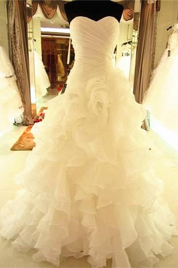 Ruffles Tiered High Quality Wedding Dresses with Long Train Organza Bridal Dress