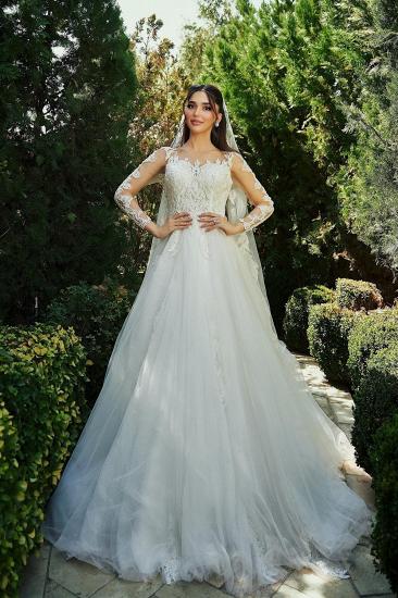 Festive Wedding Dresses A line with Sleeves Lace Bridal Fashion Online