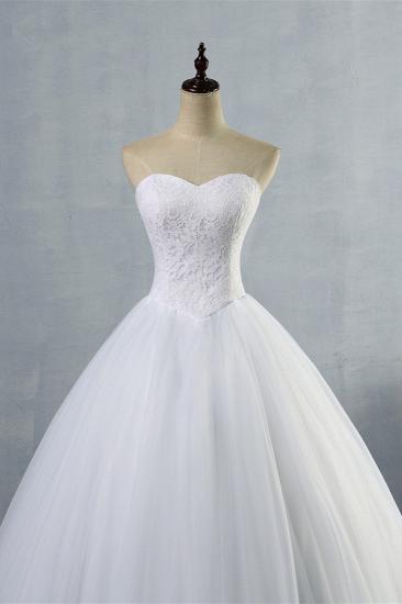 Bradyonlinewholesale Affordable Strapless Sweetheart Tulle Wedding Dress Sleeveless Lace Appliques Bridal Gowns On Sale_4