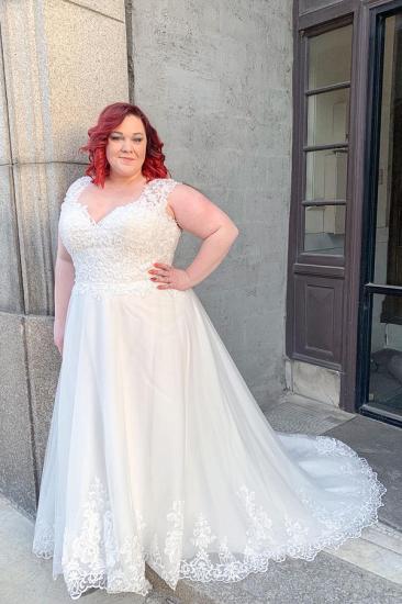 Charming A-Line Sweetheart Floor-Length Wedding Dress | Appliquéd Lace Wedding Dress_1