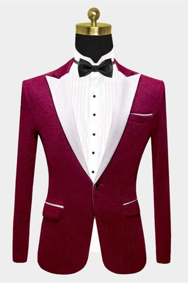 Zander Fuchsia Glitter Tuxedo Jacket |  Sequin Slim Fit Prom Mens Suit