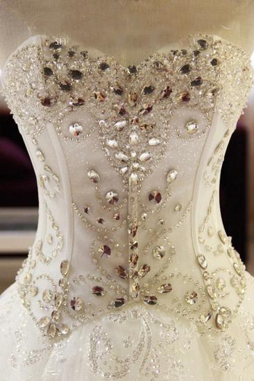 Sparkly Beaded Wedding Dresses | Sweetheart Sleeveless Lace Appliques Bridal Dresses_4