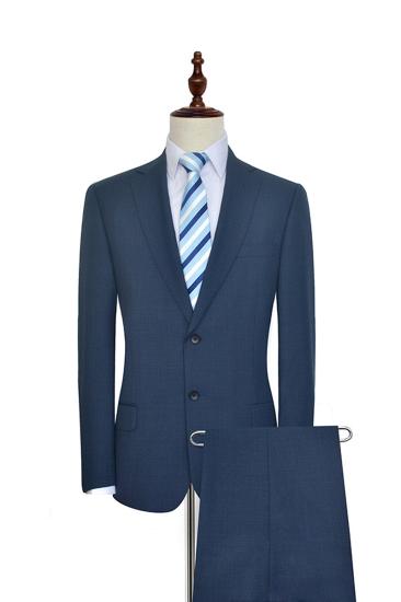 Mens Classic Notch Lapel Navy Suit | Dark Blue Mens Suit for Groomsmen at_2