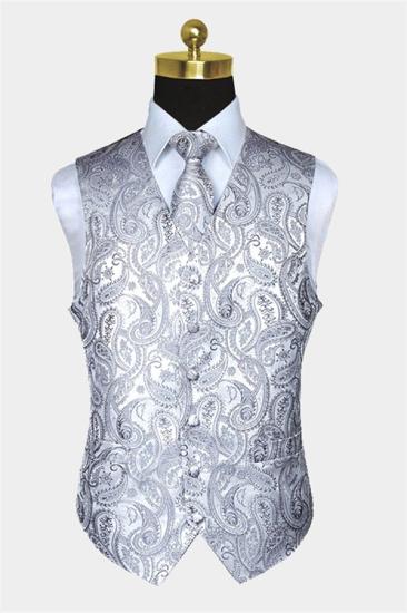 Silver Paisley Vest Set | Custom Prommen Vest