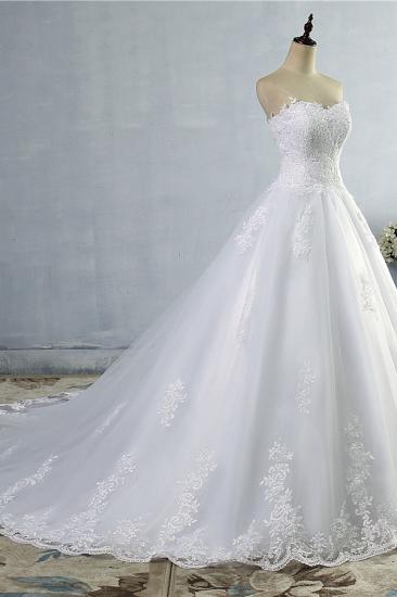 Bradyonlinewholesale Stylish Strapless Sweetheart A-Line Wedding Dress Sleeveless Appliques Bridal Gowns Online_3