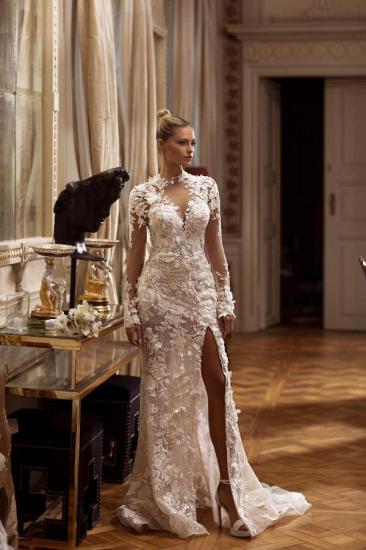 two Piece Wedding Dresses A Line Lace | Wedding dresses with sleeves_4