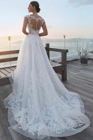 Elegant Wedding Dresses A Line Lace Tulle Bridal Gowns Cheap Online_2