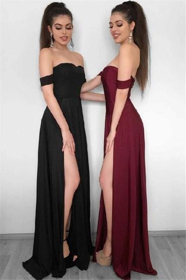 Off The Shoulder Sexy Split Formal Dresses | Cheap Long Strapless Evening Dresses_2