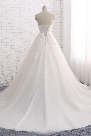 Bradyonlinewholesale Affordable Spaghetti Straps Sleeveless Lace Wedding Dresses A-line Tulle Ruffles Bridal Gowns On Sale_2