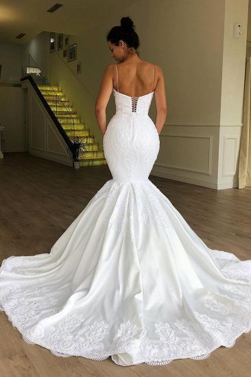 Gorgeous Mermaid Spaghetti Straps Sleeveless Lace Wedding Dresses_2