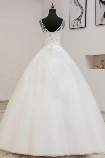 Bradyonlinewholesale Glamorous Sweetheart Tulle Lace Wedding Dress Ball Gown Sleeveless Appliques Ball Gowns On Sale_2