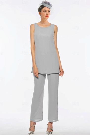 Silver Mother of the Bride Pantsuit Formal Pantsuits Long_3