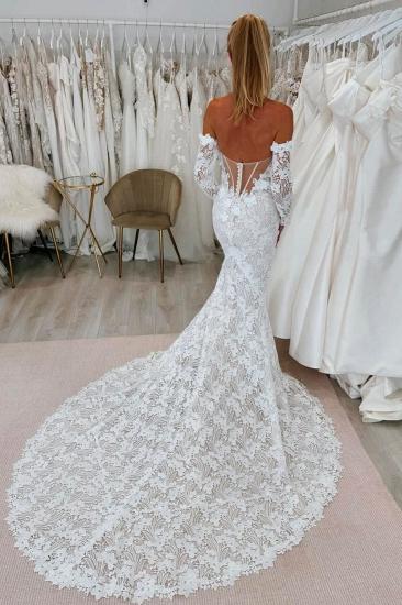 Sweetheart Strapless Appliques Lace Mermaid Wedding Dresses_2