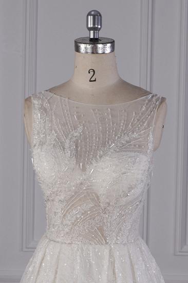 Bradyonlinewholesale Sparkly Beadings A-Line Ruffle Wedding Dress Jewel Appliques Bridal Gowns On Sale_4