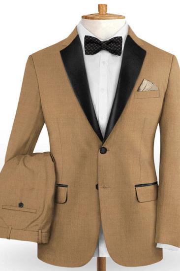 Mens Gold Brown Notch Lapel Tuxedo |  Slim Fit Mens Two Piece Suit_2