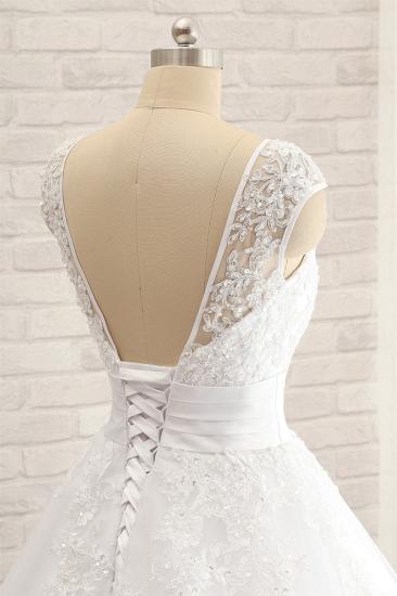Bradyonlinewholesale Affordable V-Neck Tulle Lace Wedding Dress A-Line Sleeveless Appliques Bridal Gowns with Beadings Online_5