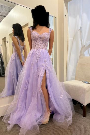 Deigner Long Lace Side Slits Evening Dresses | Glitter prom dresses_1