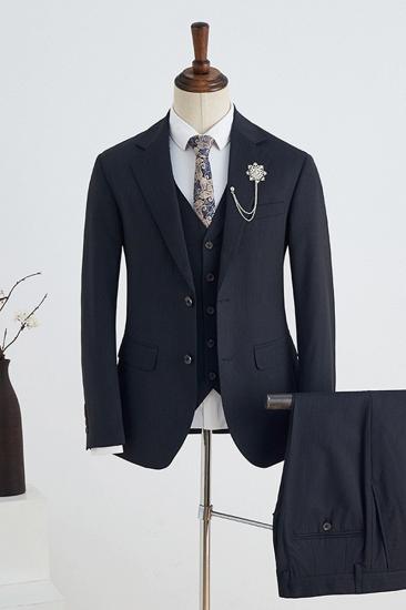 Chapman Classic All Black 2 Button Slim Fit Custom Business Suit_2