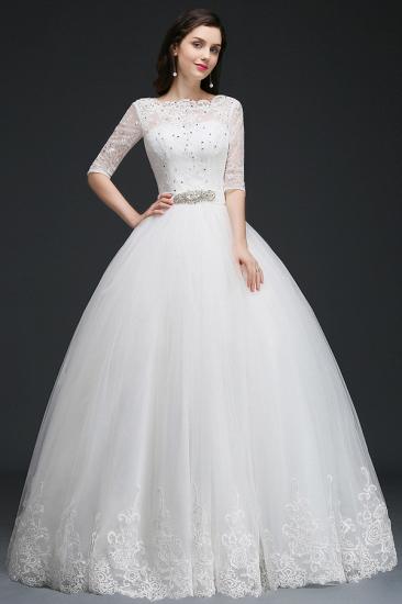 AMERICA | Ball Gown Floor Length Tulle Glamorous Wedding Dresses with Lace_1
