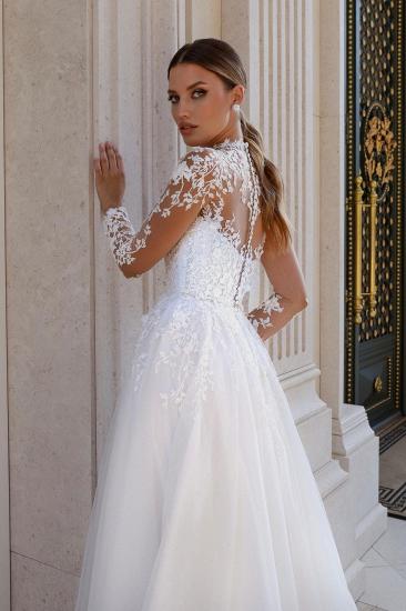 Beautiful Wedding Dresses with Sleeves Tulle Wedding Dresses A Line_4