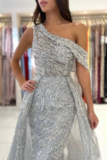 Silver Evening Dresses Long Glitter | Lace prom dresses_4