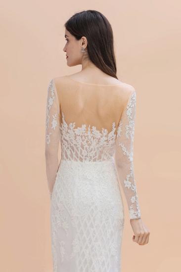 Luxury Beaded Lace Mermaid Wedding Dresses Tulle Appliques Bride Dresses with Detachable Train_6