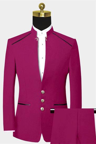 Pink Collar Mens Suit | Ezra Two Piece Three Button Prom Suit