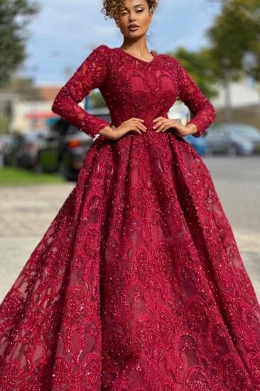 Fantastic Long Sleeves Crew neck Evening Maxi Gown_1