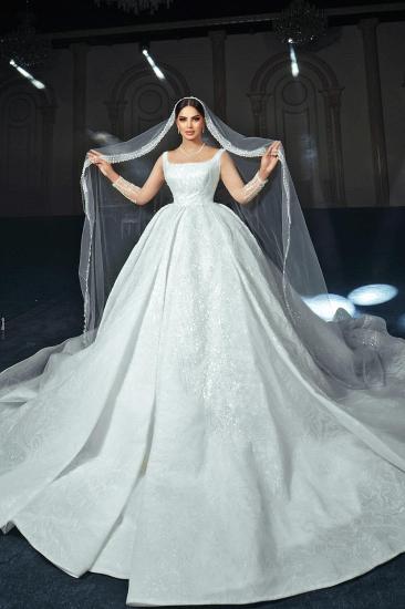 Extravagant Wedding Dresses Princess Lace Wedding Dresses with Glitter_6